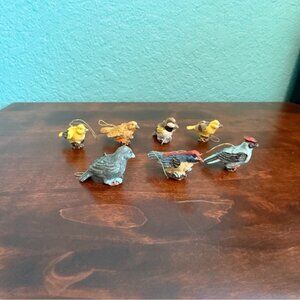 Set of 7 Mini Bird Ornaments